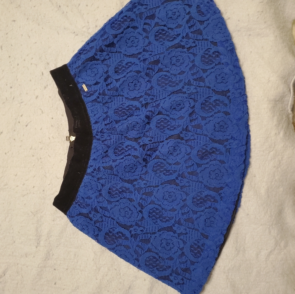 Blue lace skirt